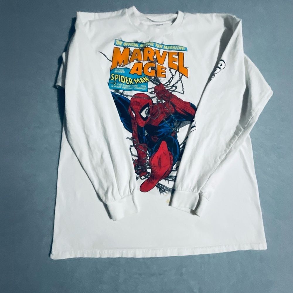 Vintage Spider-Man Marvel Age Long Sleeve T-Shirt Graphic Tee Gorpcore Large